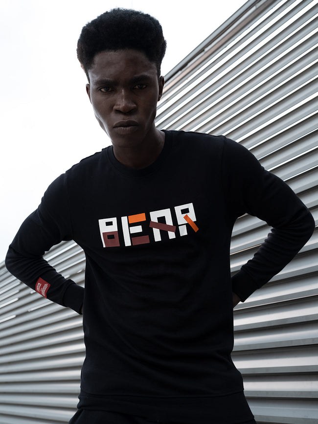 Men Ardor Edition Black Slim Fit Printed Pure Cotton Sweatshirt