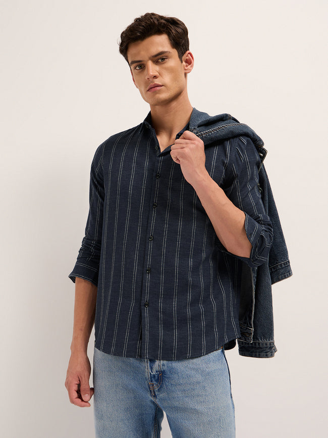 Men Cotton Striped Casual Shirt