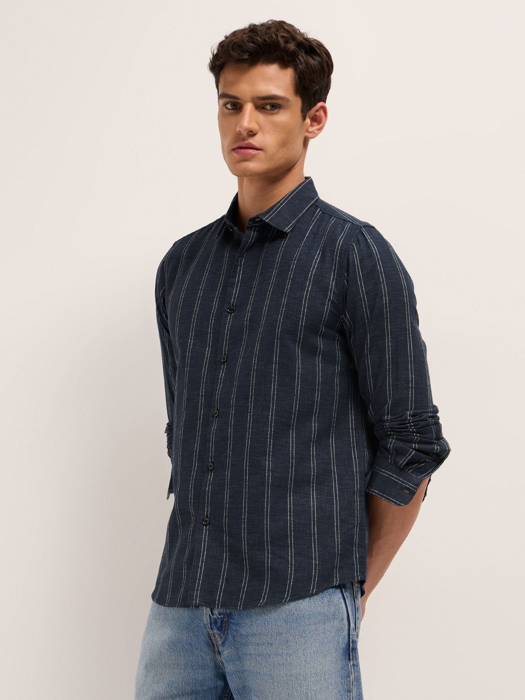 Men Cotton Striped Casual Shirt