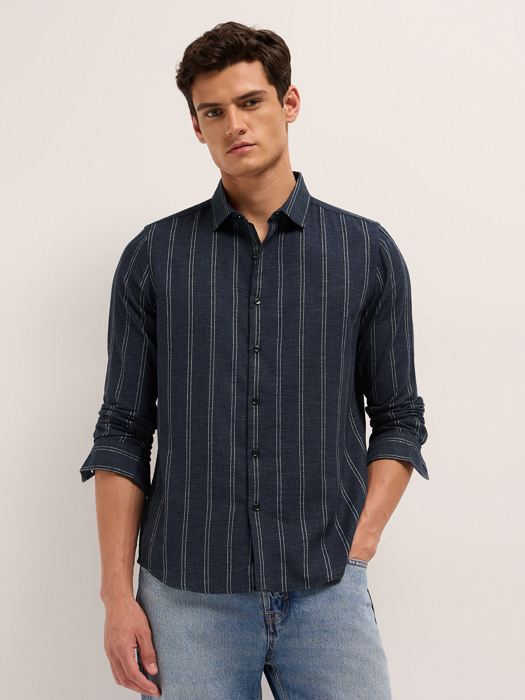 Men Cotton Striped Casual Shirt