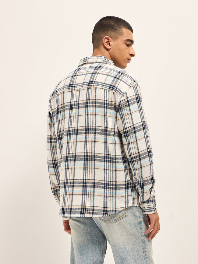 Men Multi-Color Flannel Checked Relaxed Fit Overshirt