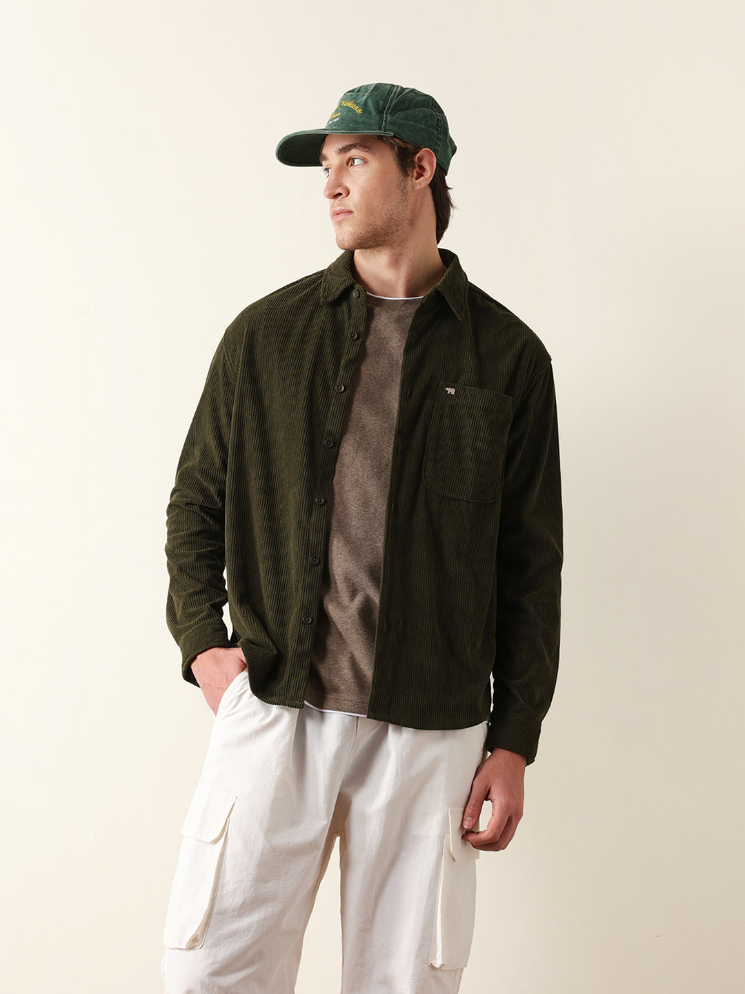 Men Long Sleeve Oversized Shirt