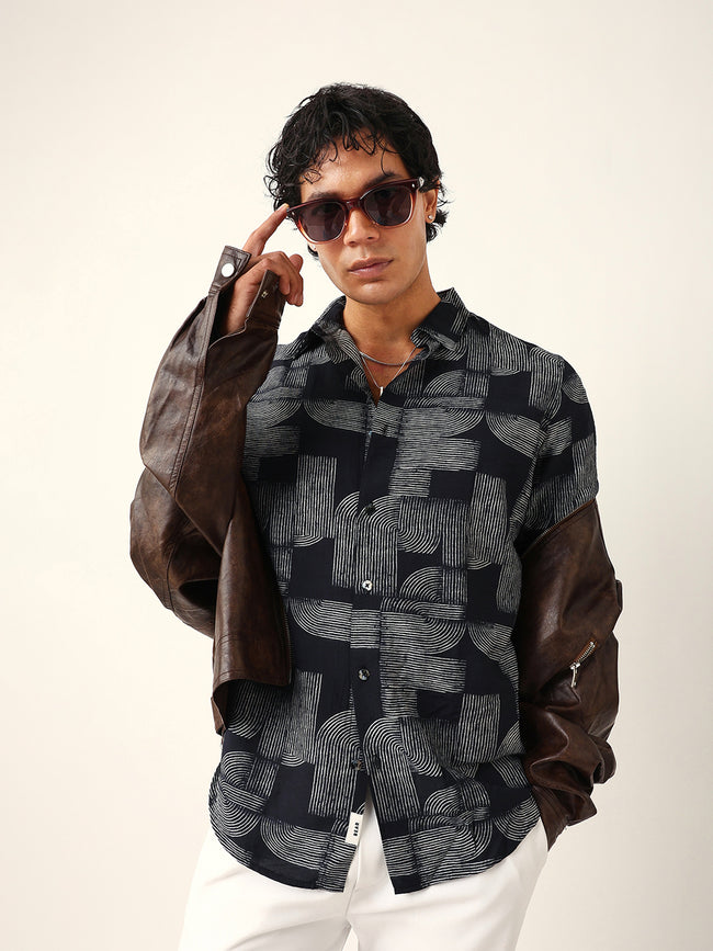 Men Black Printed Shirt
