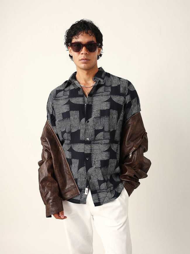 Men Black Printed Shirt