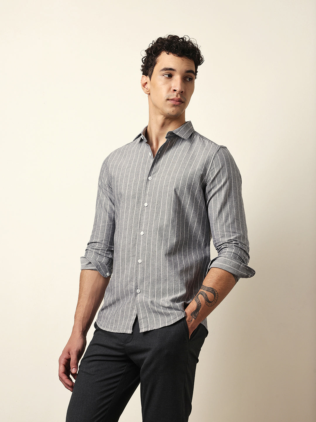 Men Modern Fit Casual Shirt