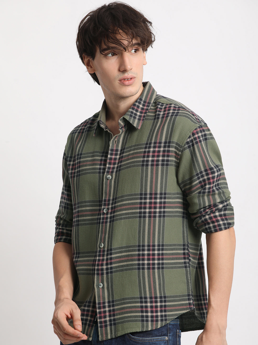 Men  Multicolored Checked Relaxed Fit Casual Shirt