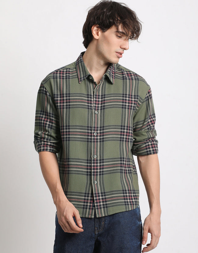 Men  Multicolored Checked Relaxed Fit Casual Shirt