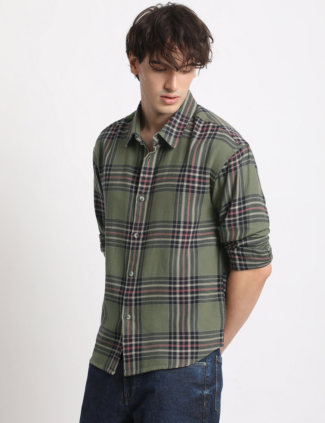 Men  Multicolored Checked Relaxed Fit Casual Shirt