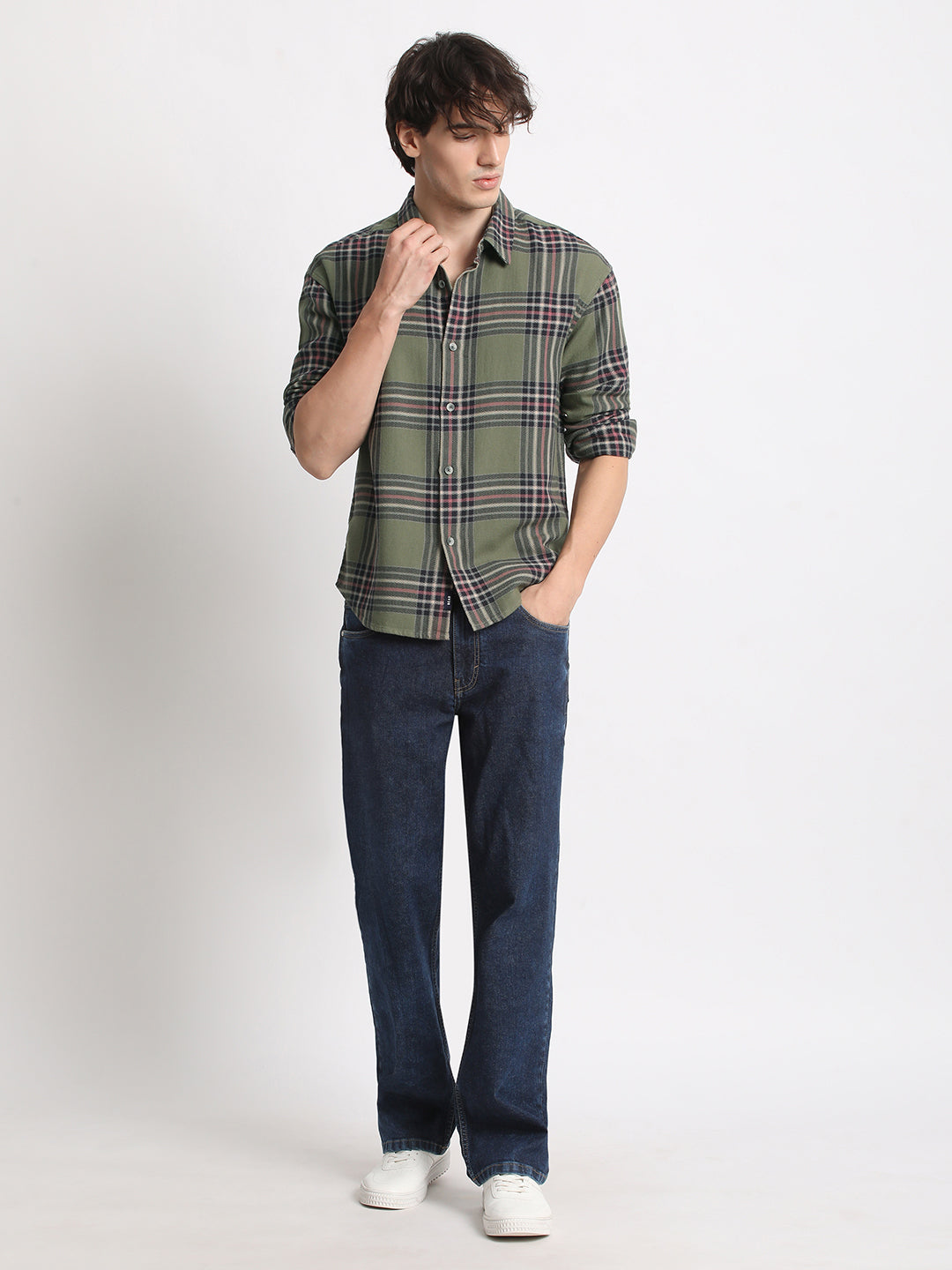 Men  Multicolored Checked Relaxed Fit Casual Shirt