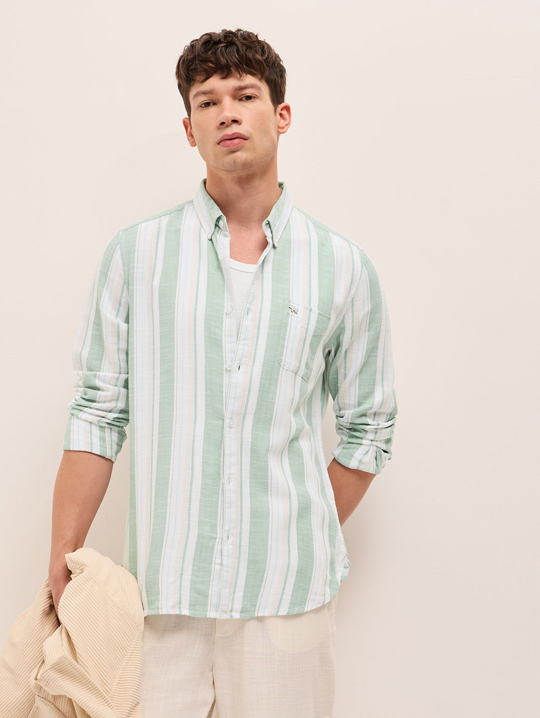 Men Striped Cotton Casual Shirt