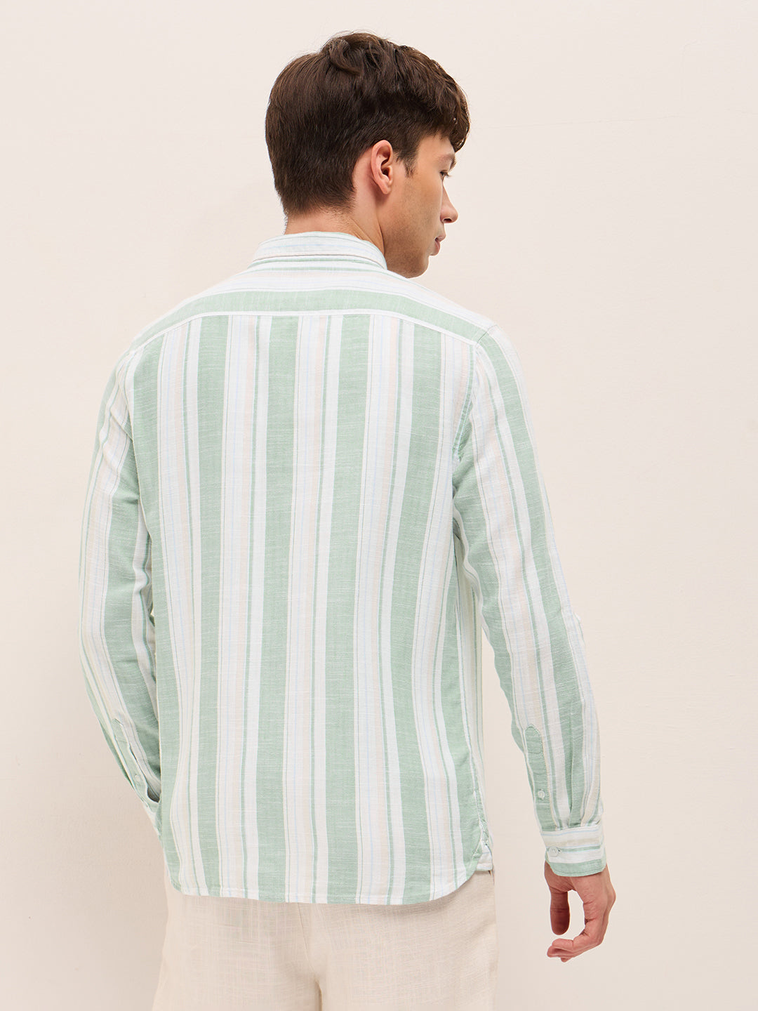 Men Striped Cotton Casual Shirt