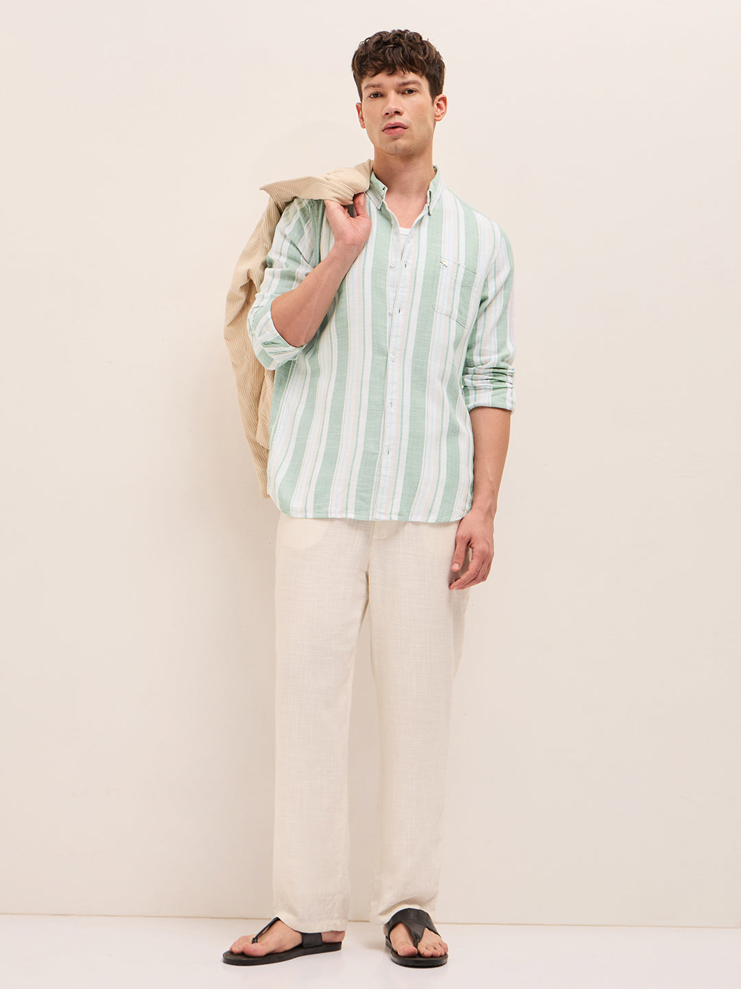 Men Striped Cotton Casual Shirt
