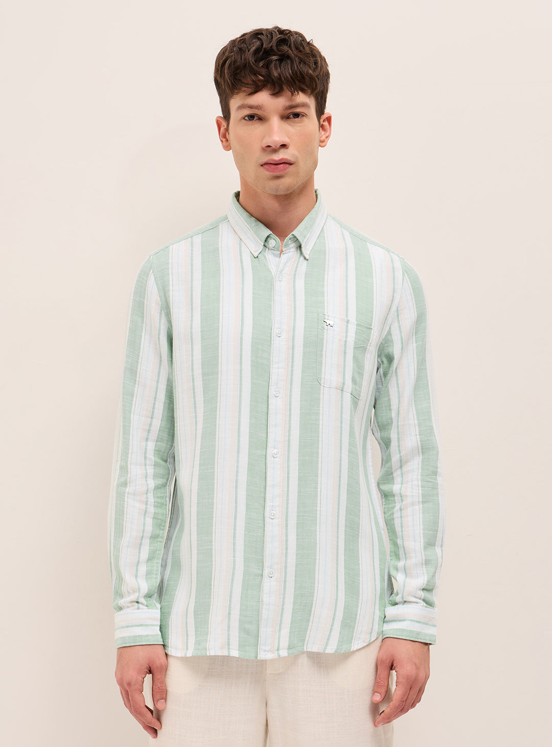 Men Striped Cotton Casual Shirt