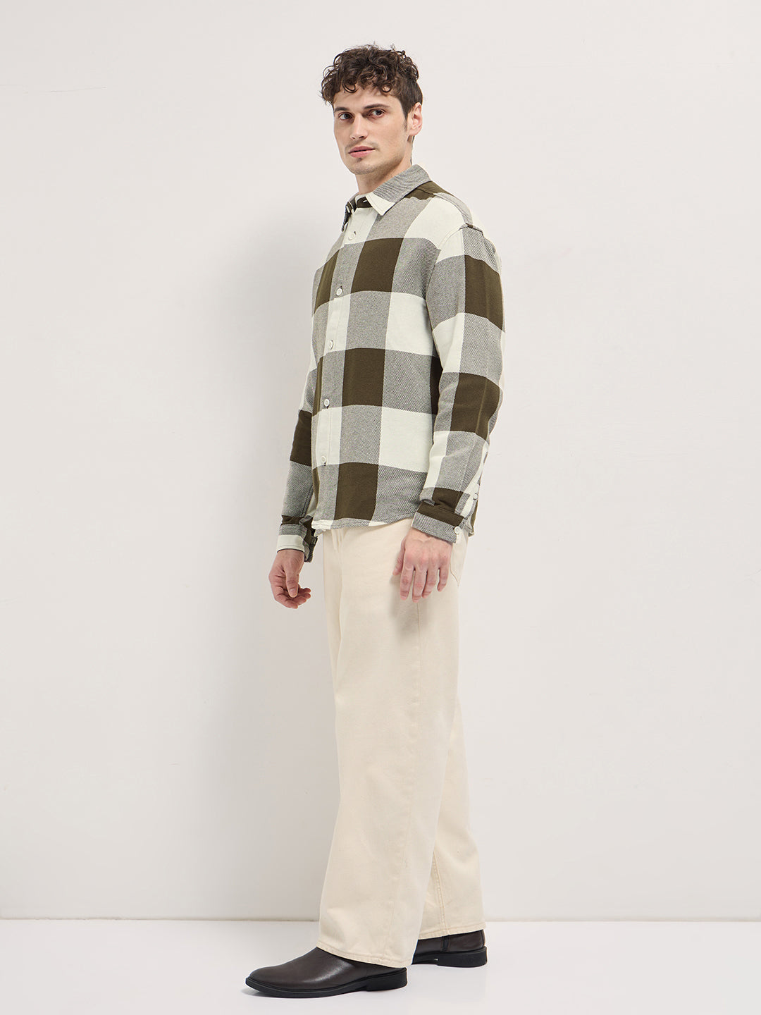 Men Olive Relax Fit Overshirt