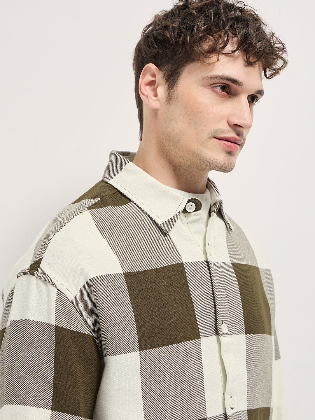 Men Olive Relax Fit Overshirt