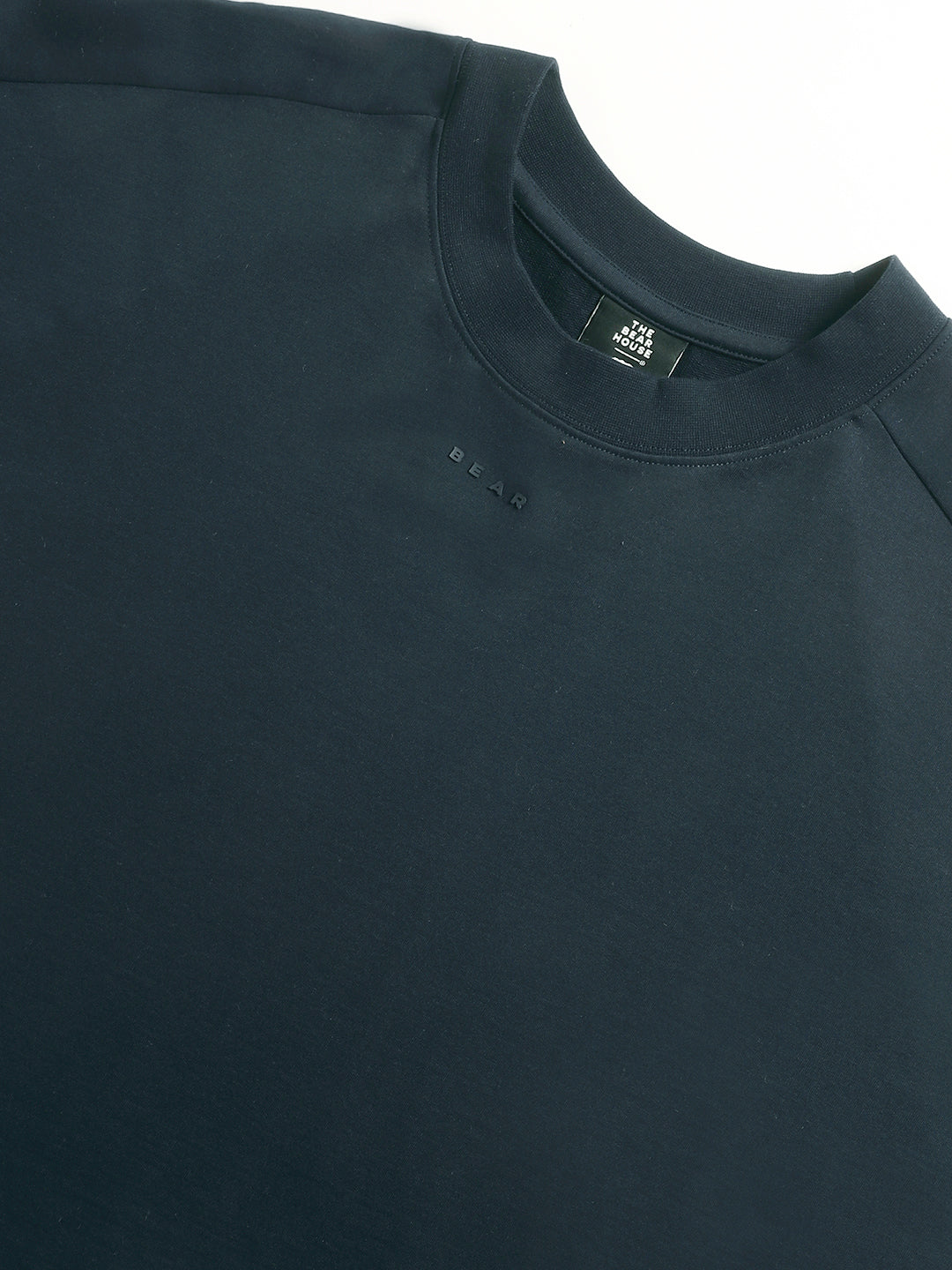 Men Blue Cotton Solid T-Shirt