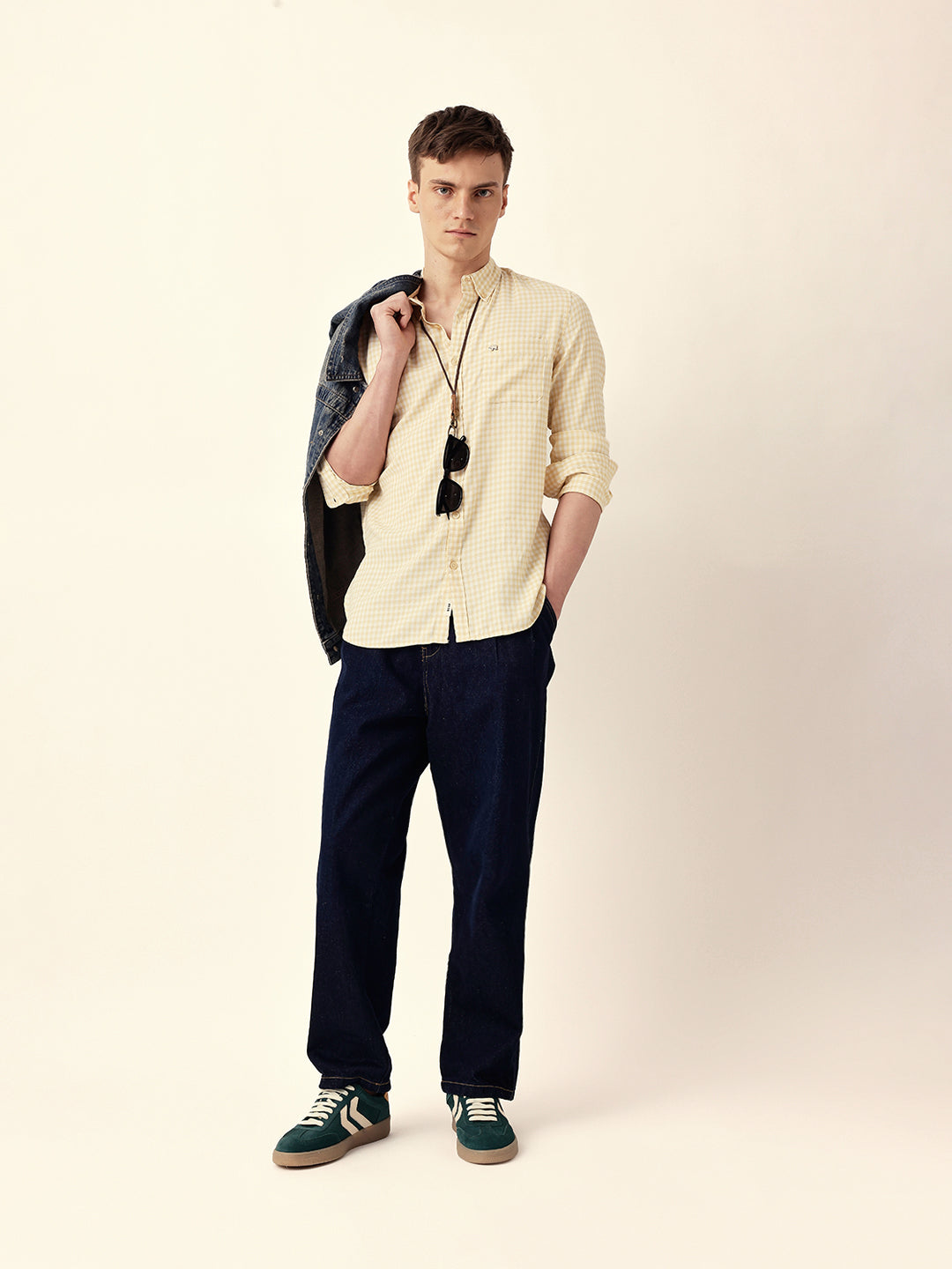 Men Casual Gingham Check Shirt