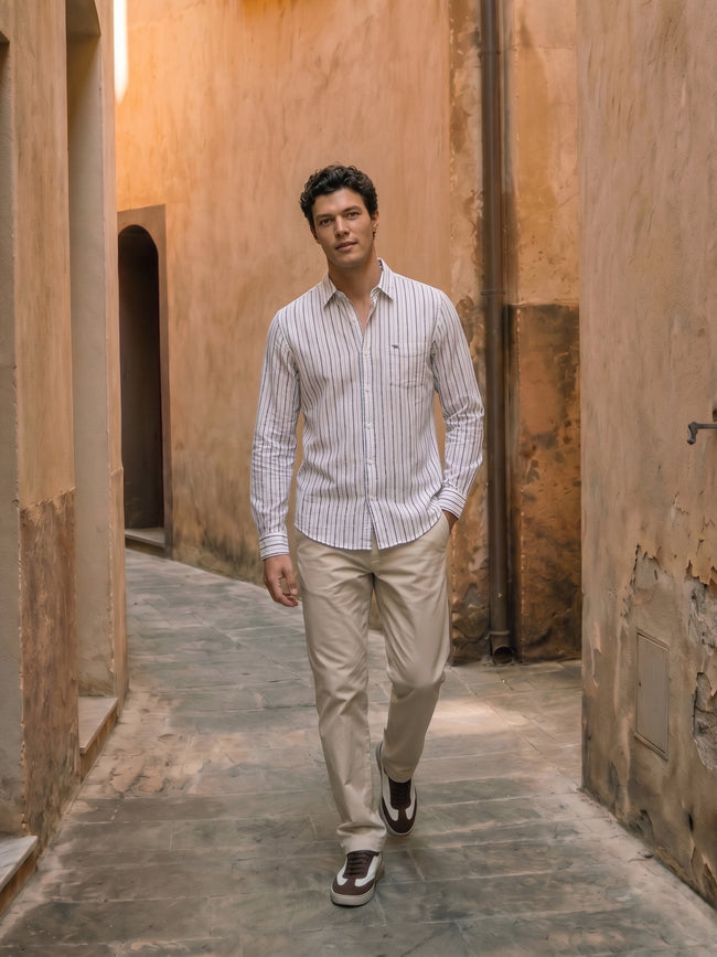 Men Cream Casual Shirt