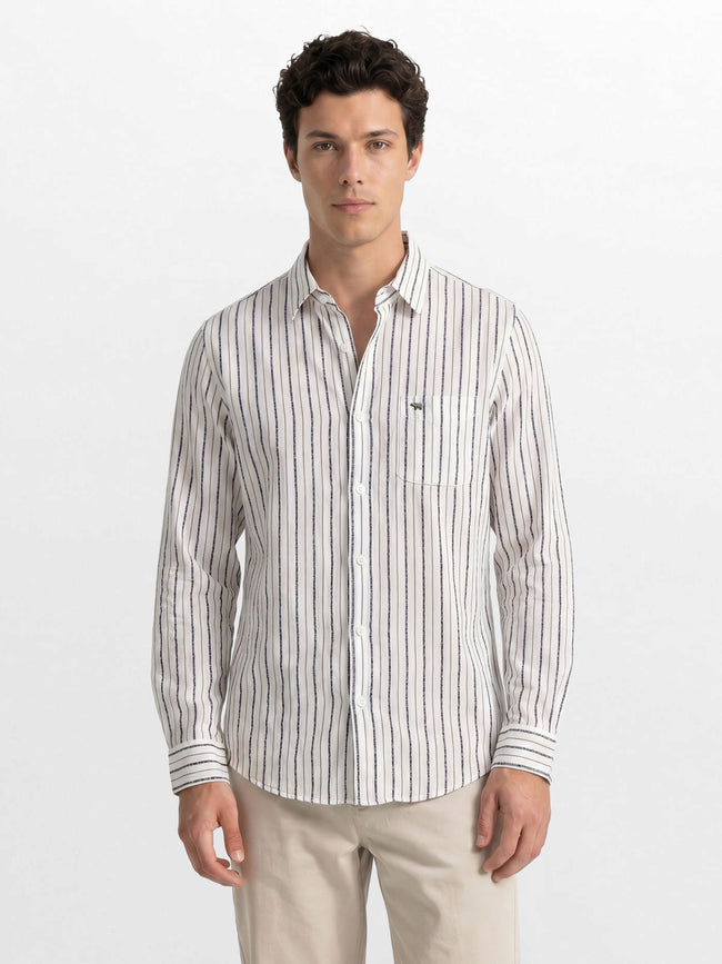 Men Cream Casual Shirt