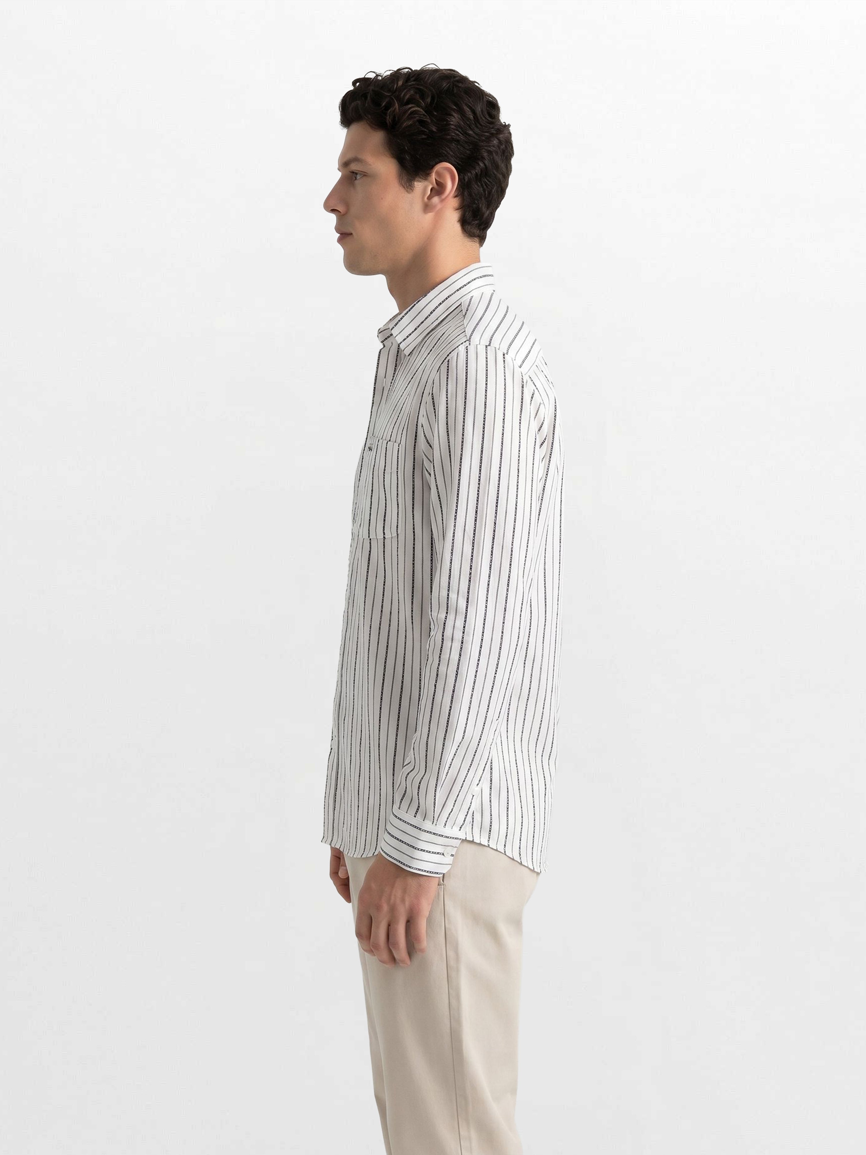 Men Cream Casual Shirt