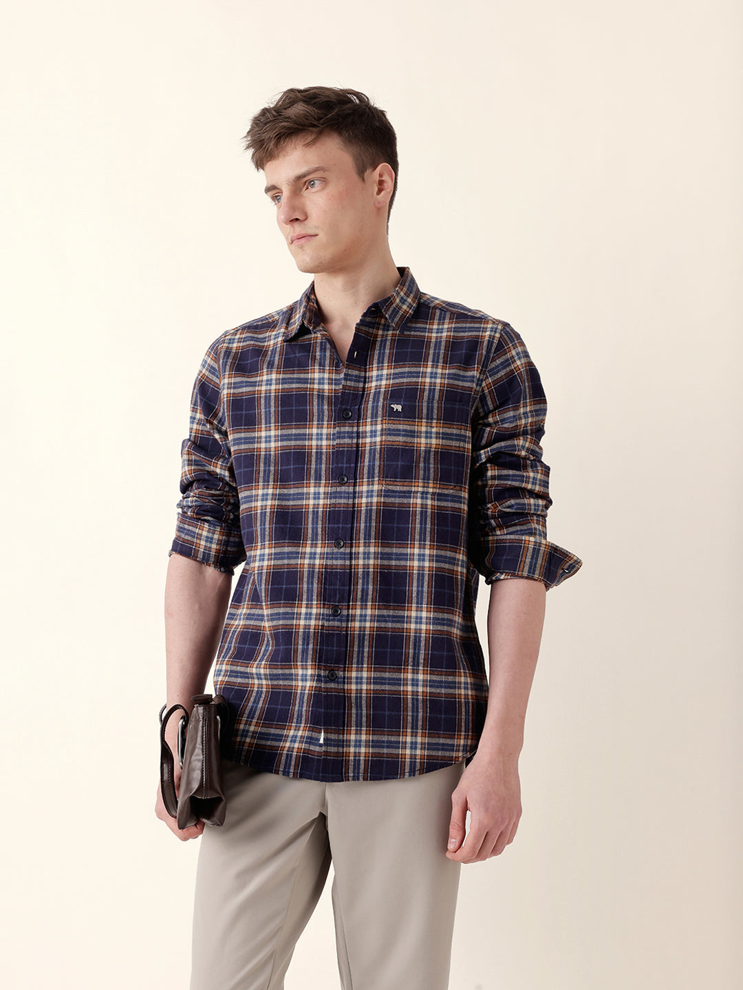 Men Casual Plaid Shirt