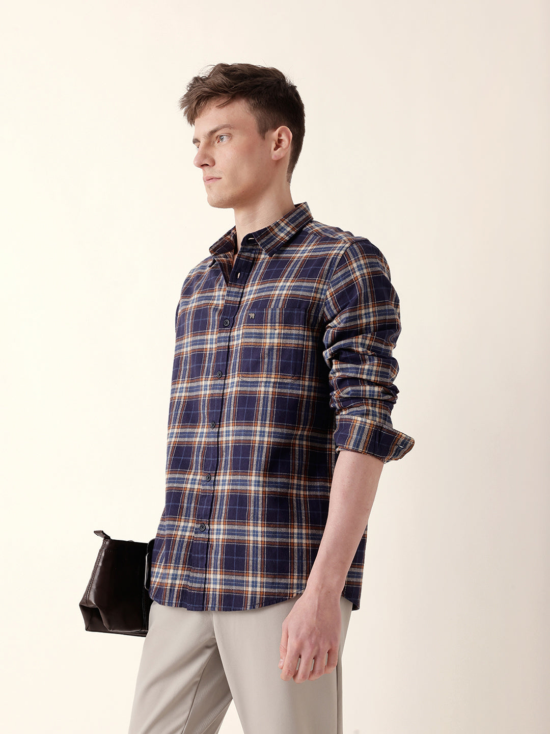 Men Casual Plaid Shirt