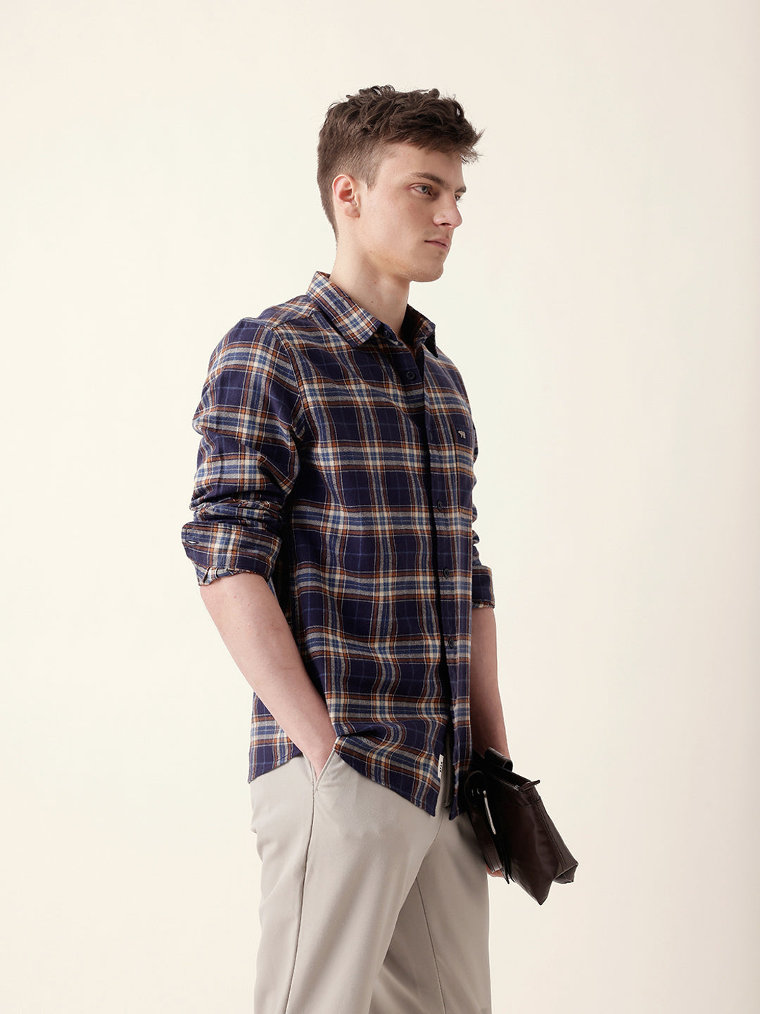 Men Casual Plaid Shirt