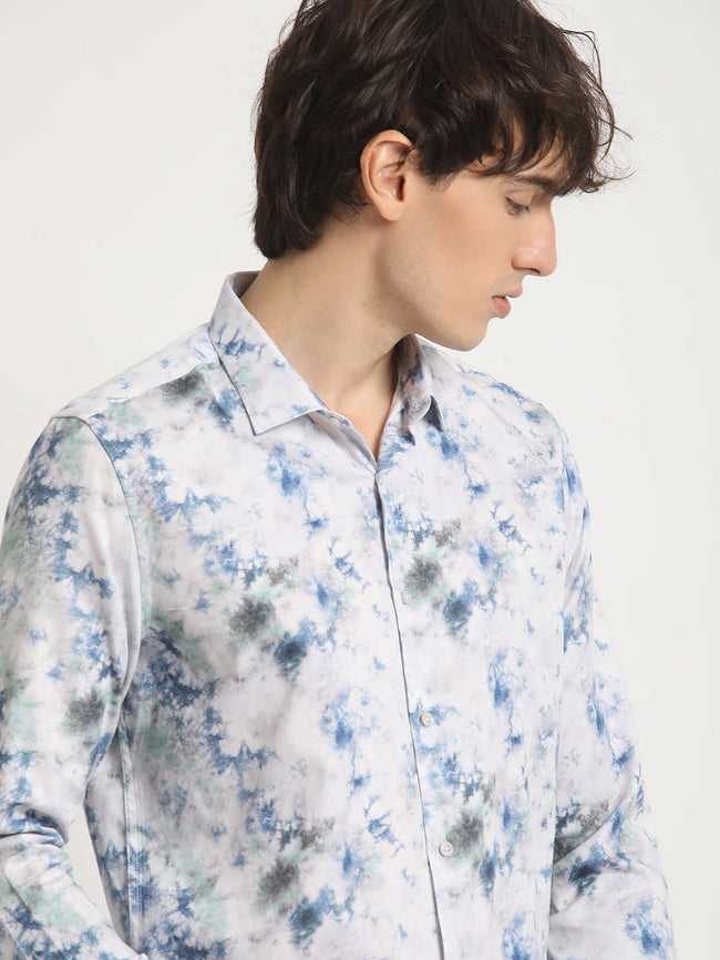 Men Multicolour Printed Slim Fit Cotton Casual Shirt