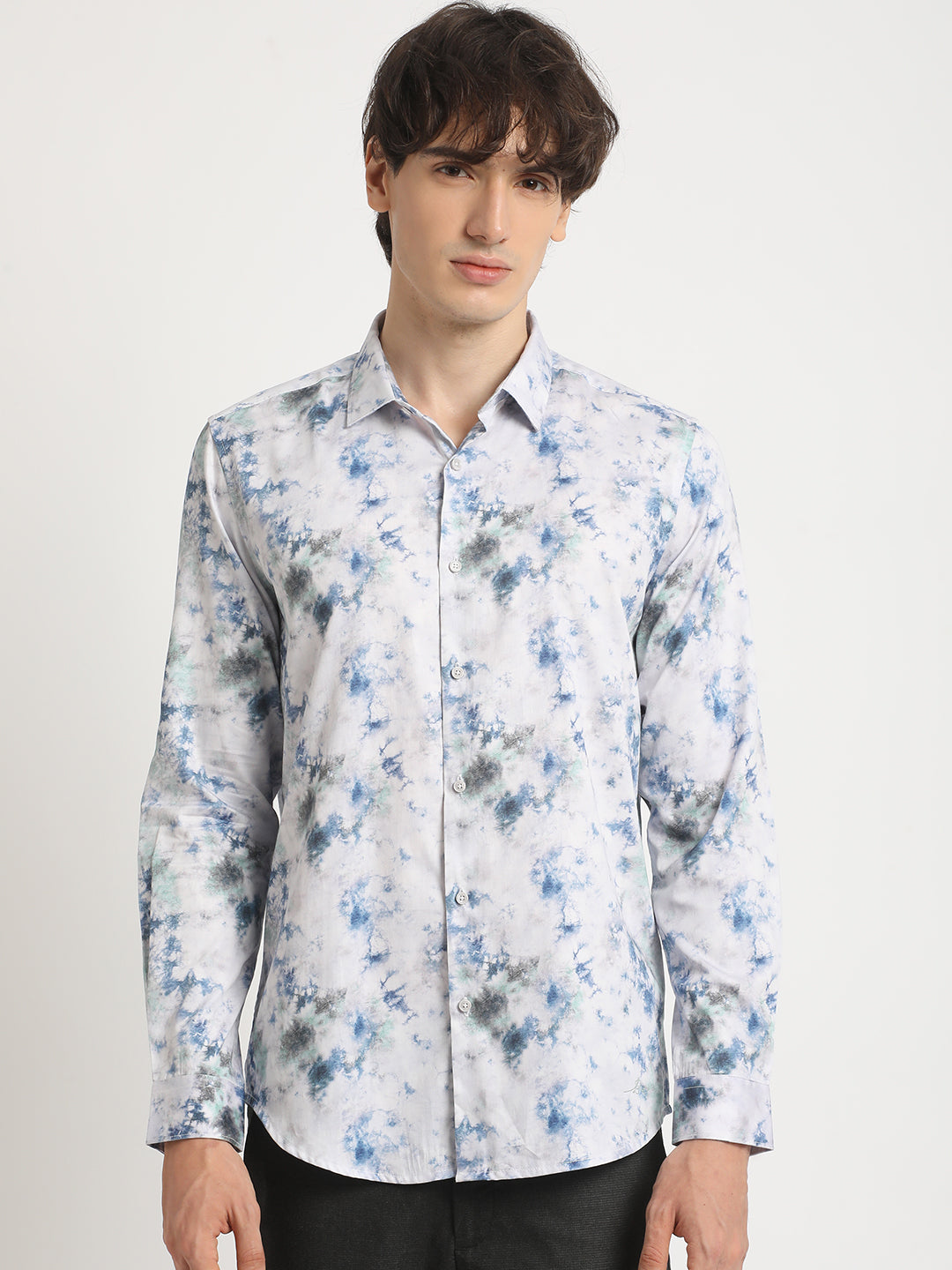 Men Multicolour Printed Slim Fit Cotton Casual Shirt