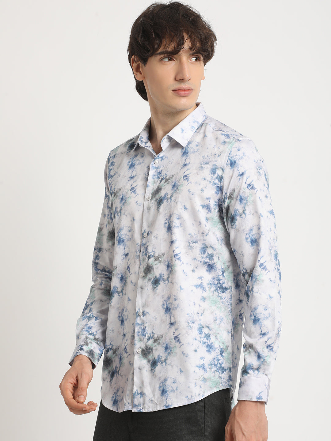 Men Multicolour Printed Slim Fit Cotton Casual Shirt