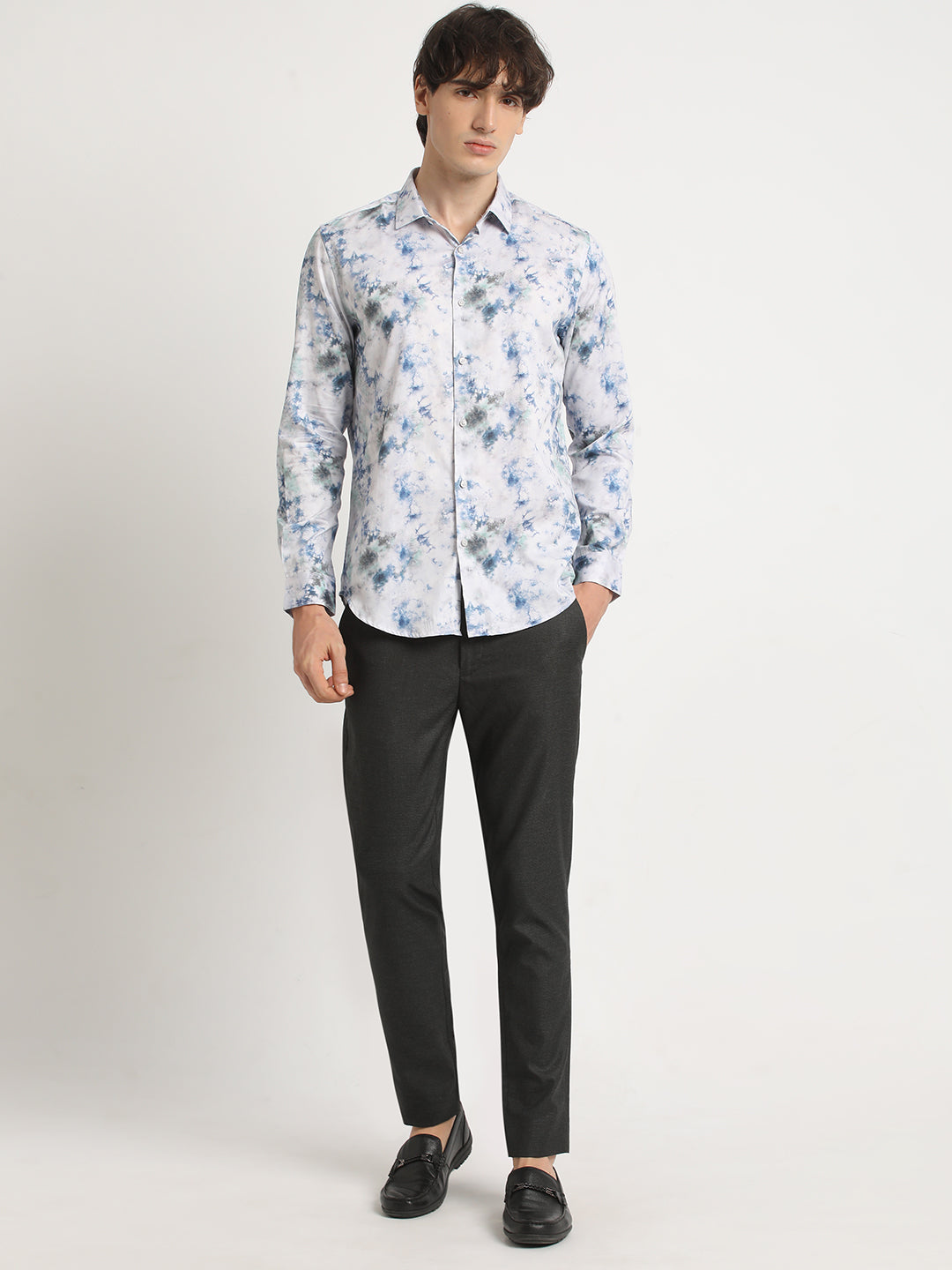 Men Multicolour Printed Slim Fit Cotton Casual Shirt