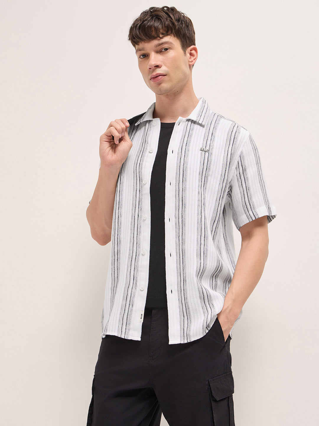 Men White Casual Shirt