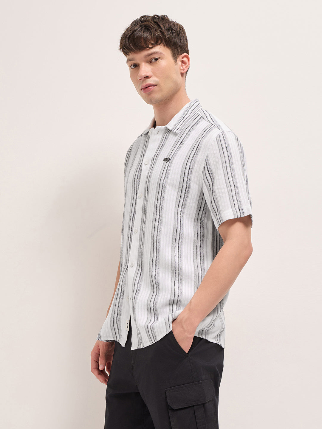 Men White Casual Shirt