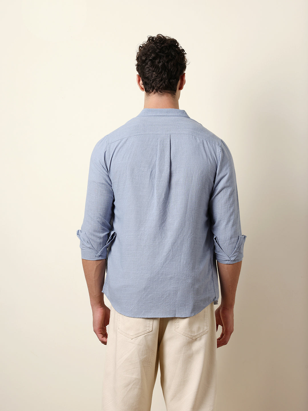 Men Solid Casual Full-Sleeve Shirt