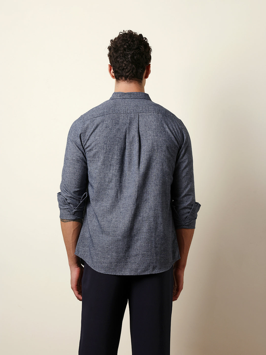 Men Solid Casual Full-Sleeve Shirt