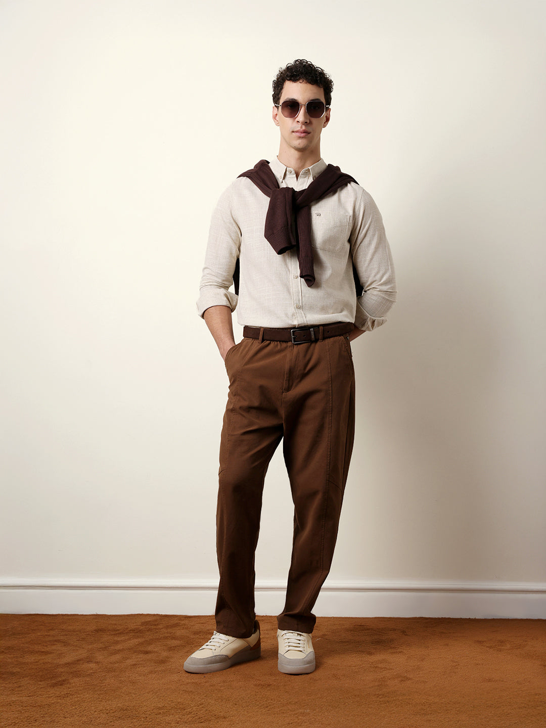 Men Solid Casual Full-Sleeve Shirt