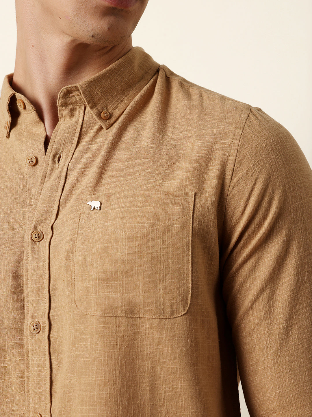 Men Solid Casual Full-Sleeve Shirt