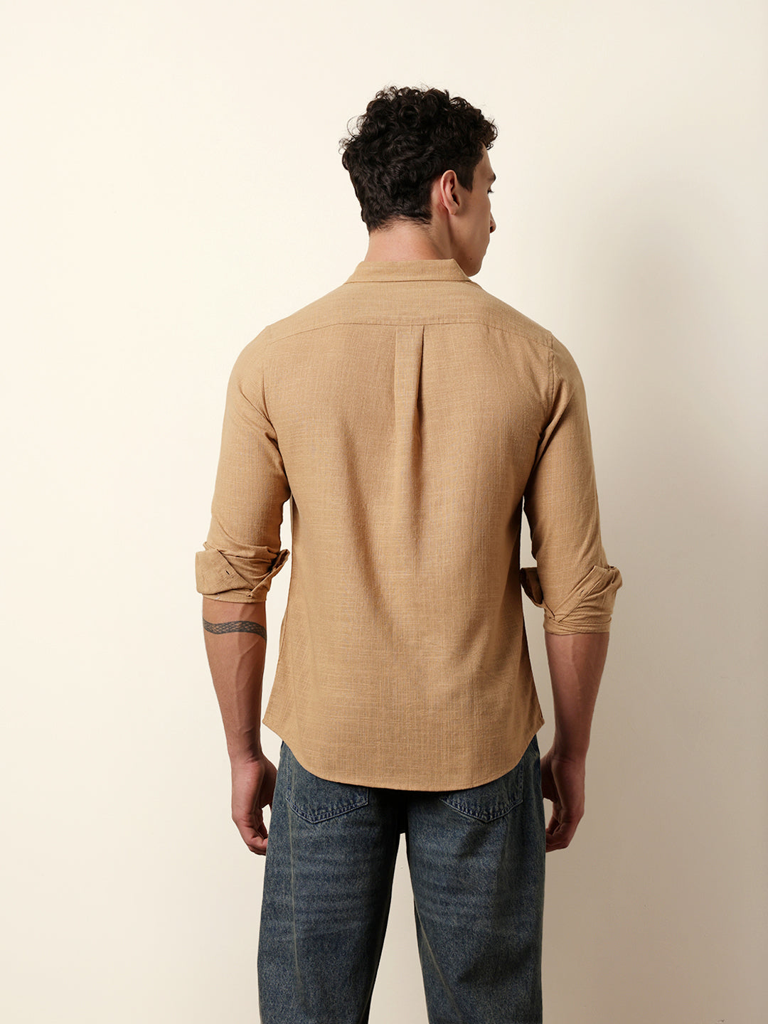 Men Solid Casual Full-Sleeve Shirt