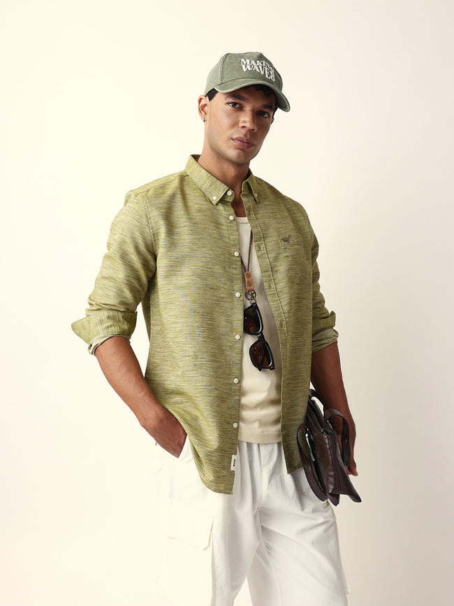 Men Green Casual Shirt