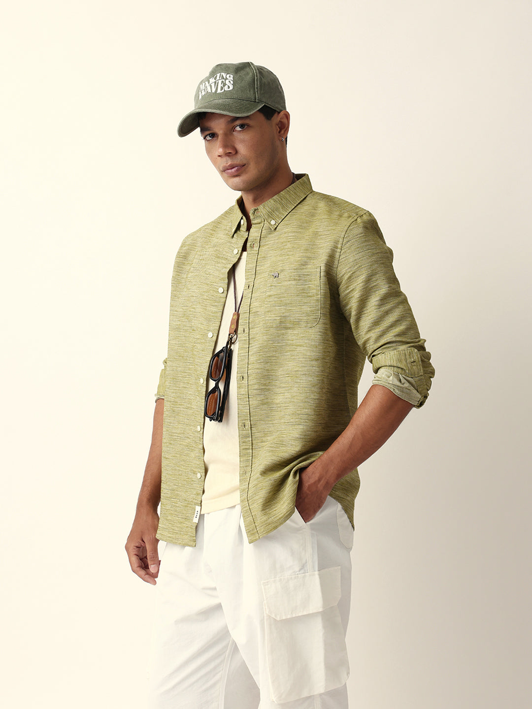 Men Green Casual Shirt