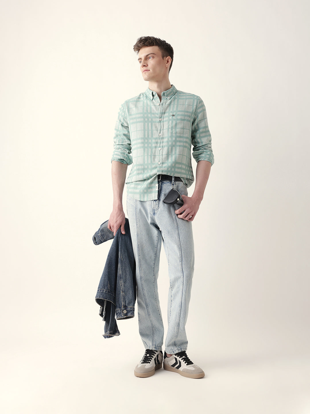 Men Casual Plaid Button-Down Shirt