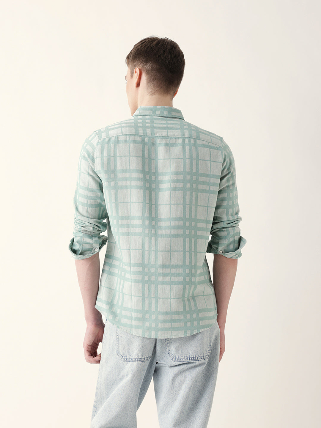 Men Casual Plaid Button-Down Shirt