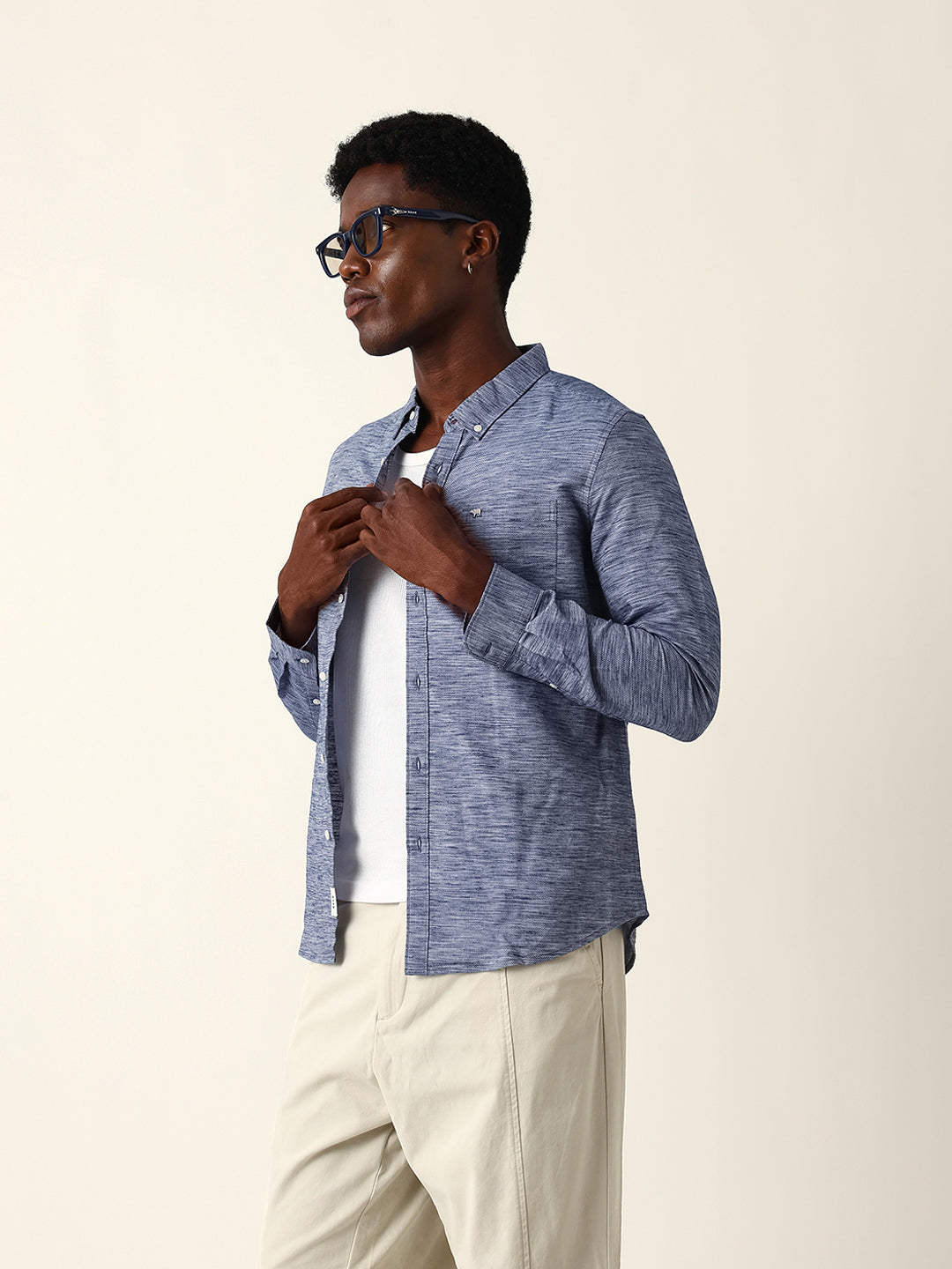 Men Blue Casual Shirt