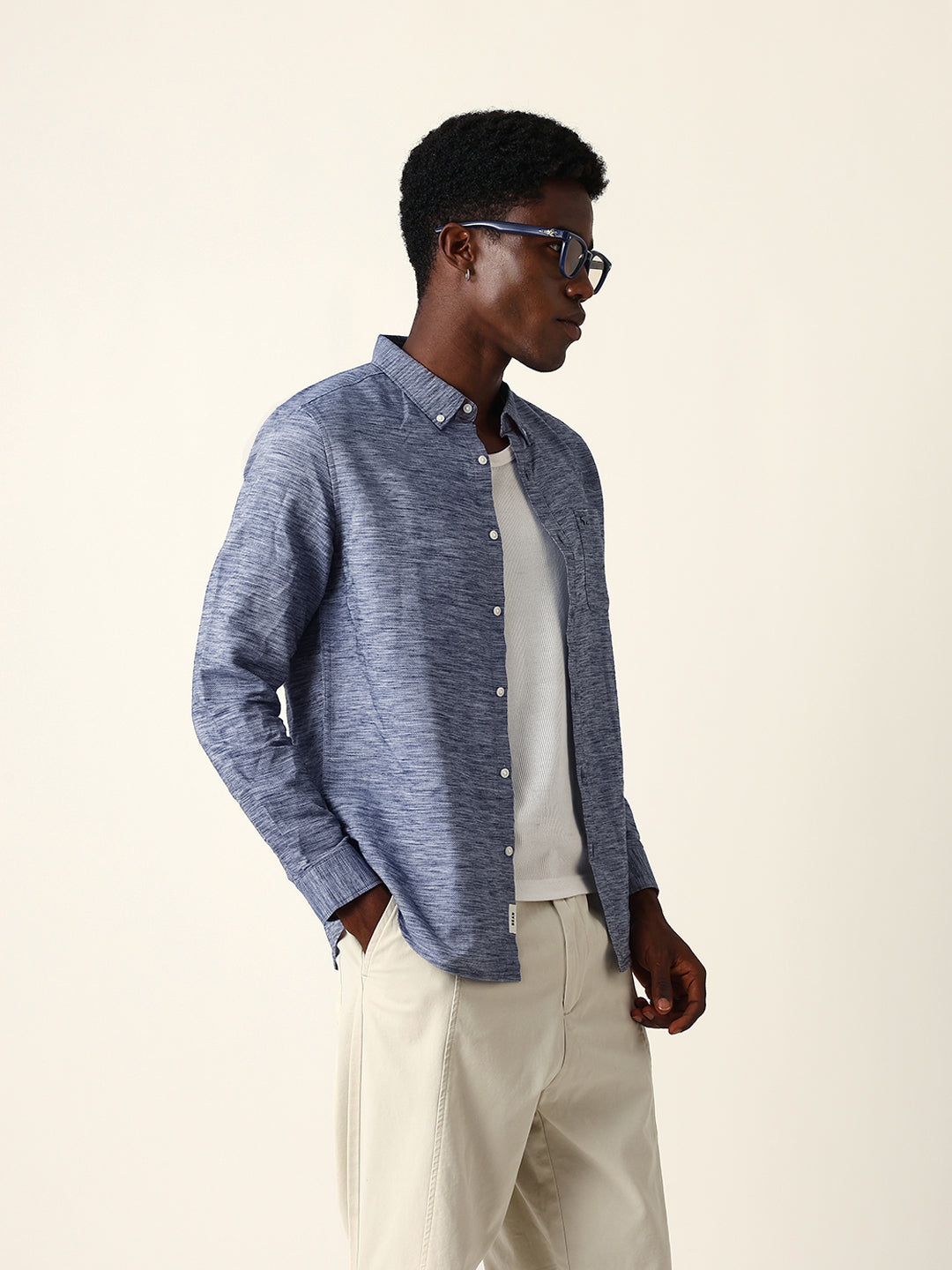 Men Blue Casual Shirt