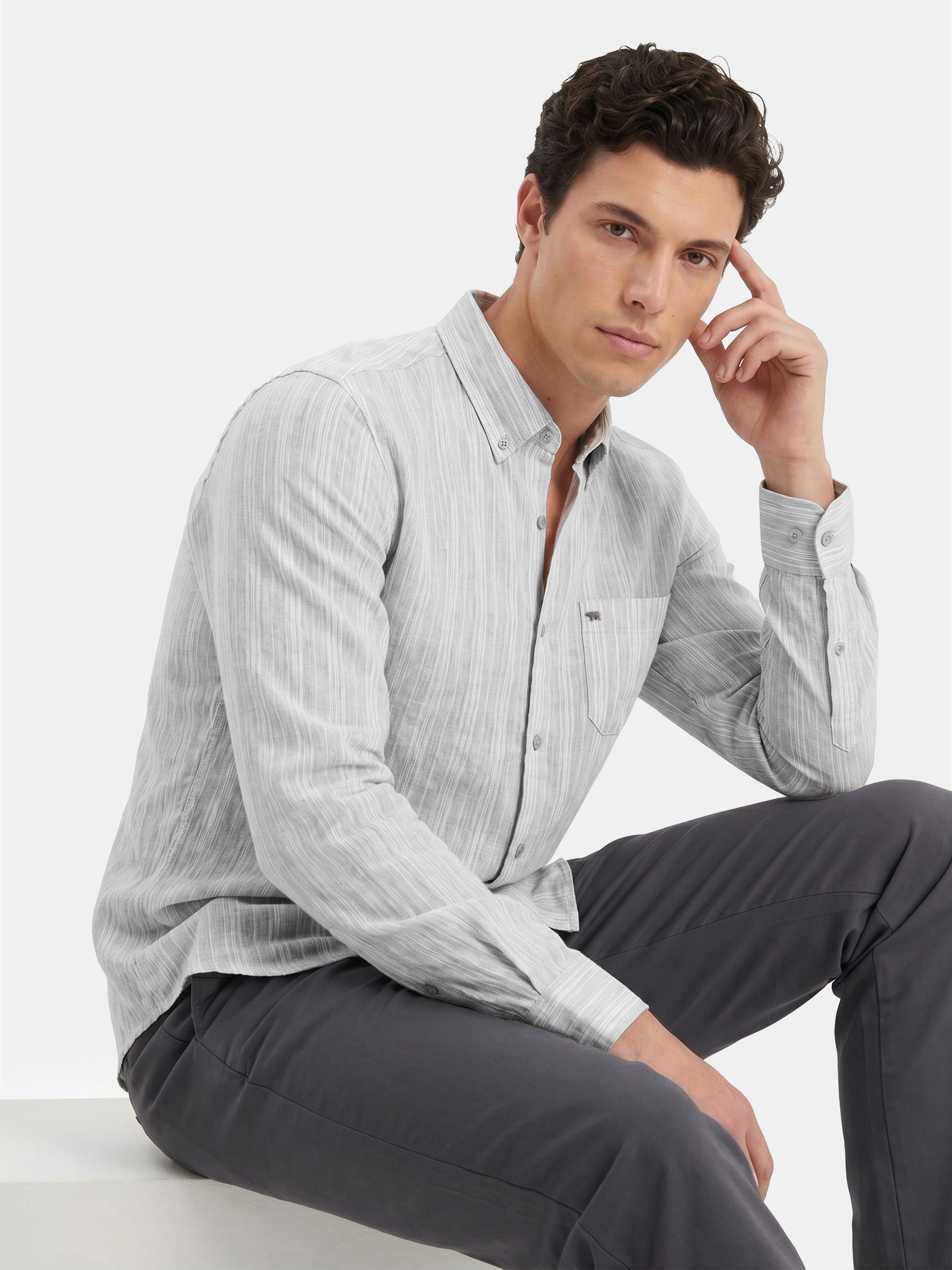Men Grey Casual Shirt