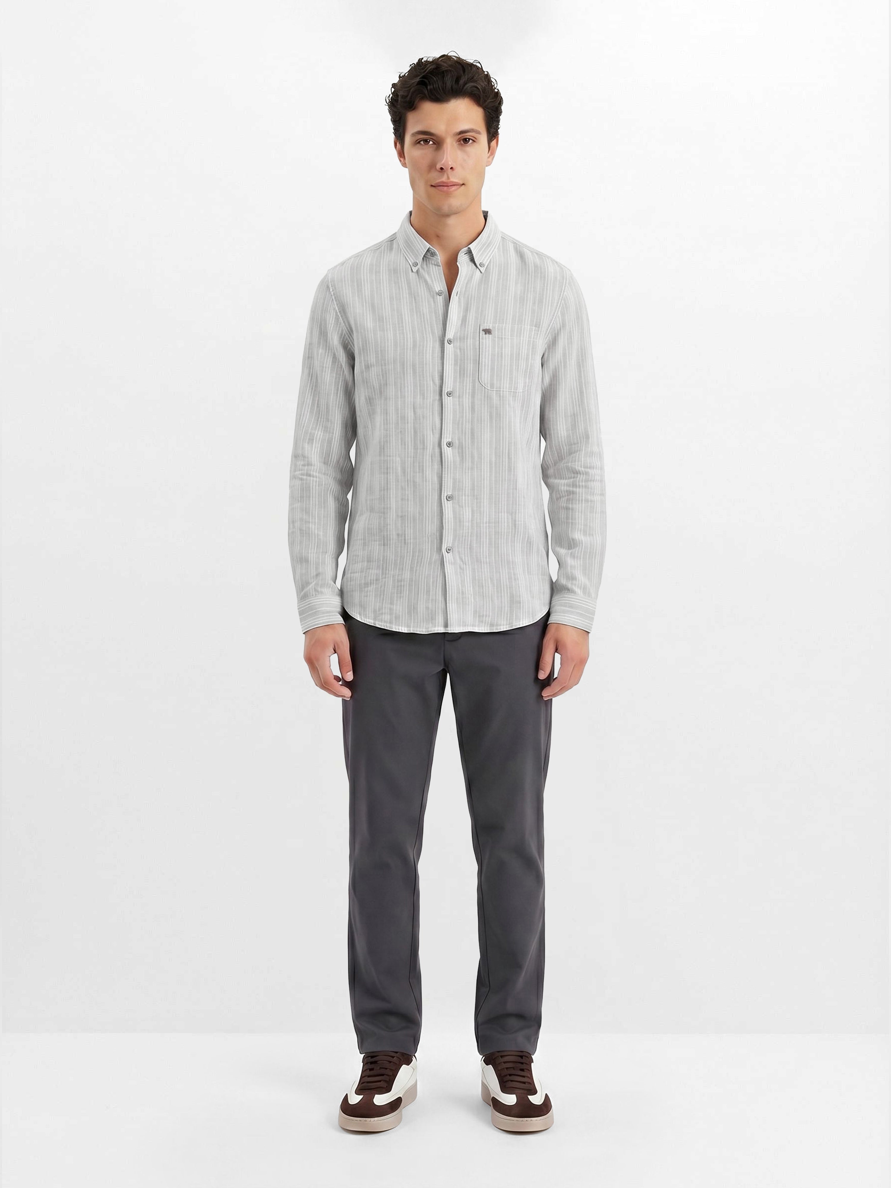 Men Grey Casual Shirt