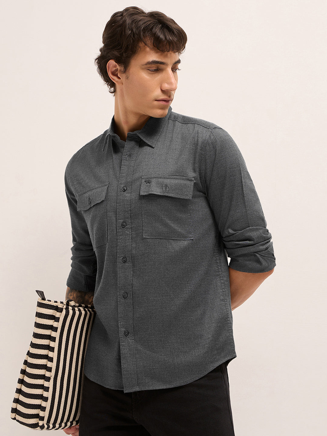 Men Solid Casual Shirt