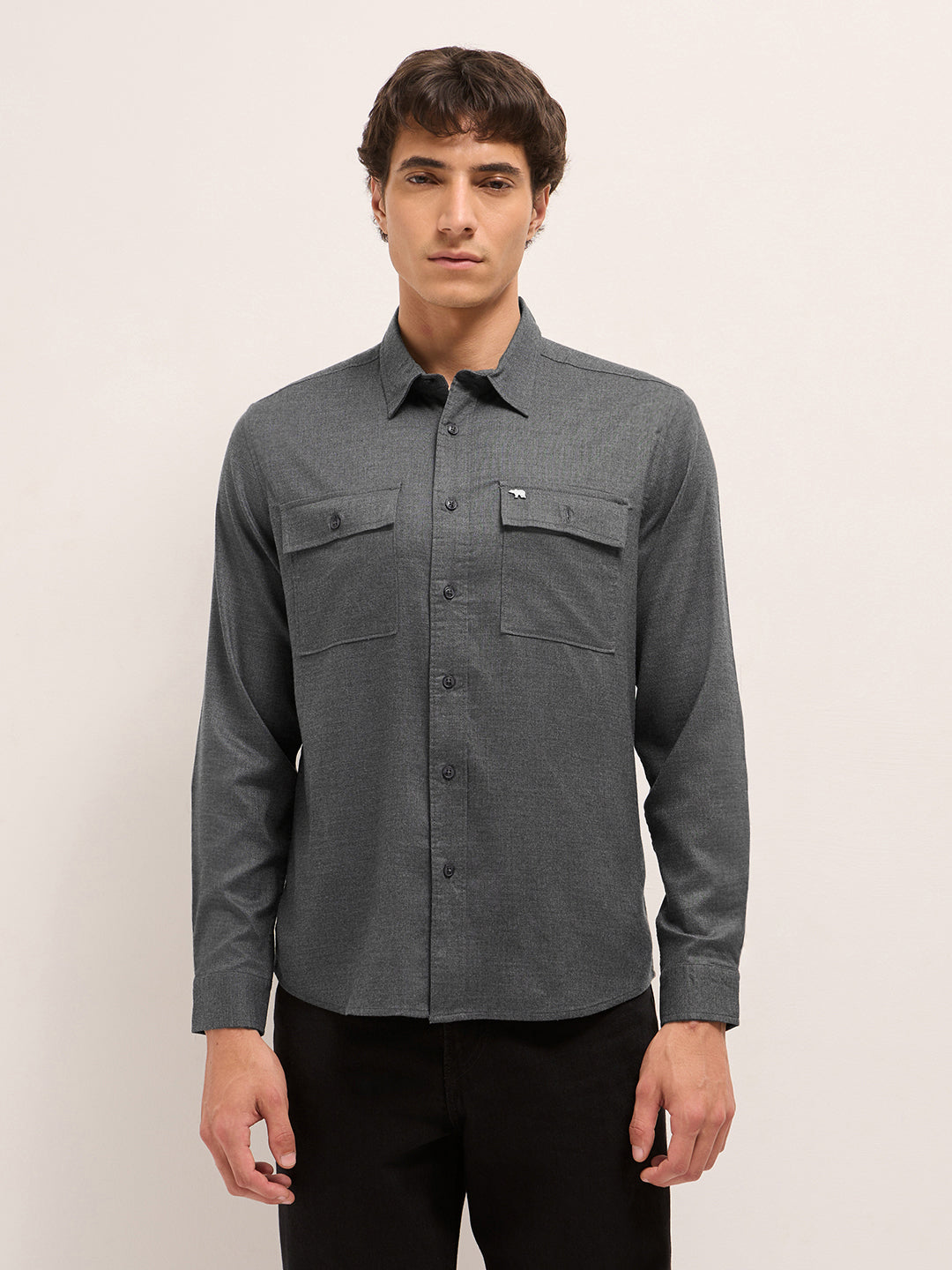 Men Solid Casual Shirt