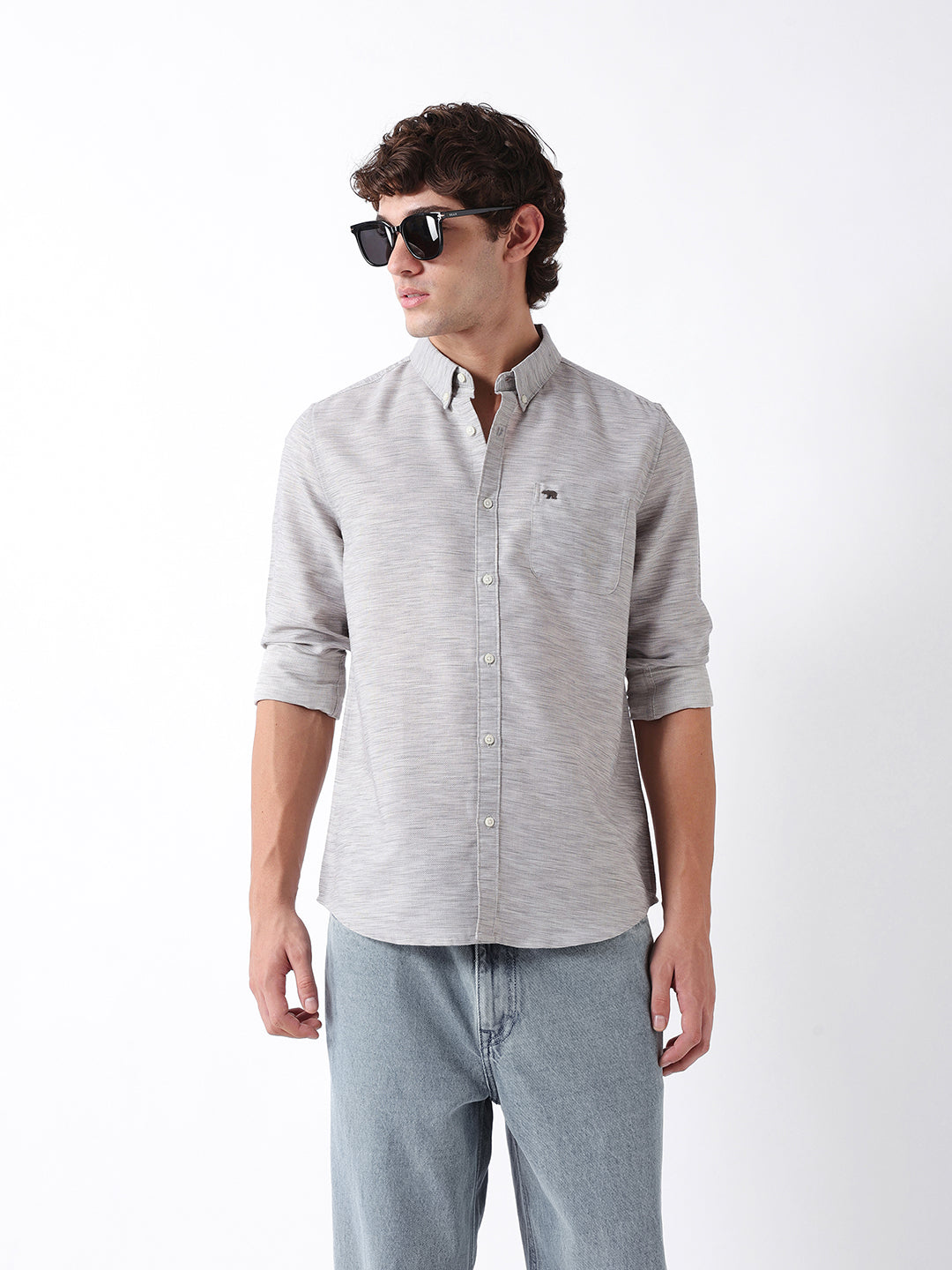 Men Grey Casual Shirt