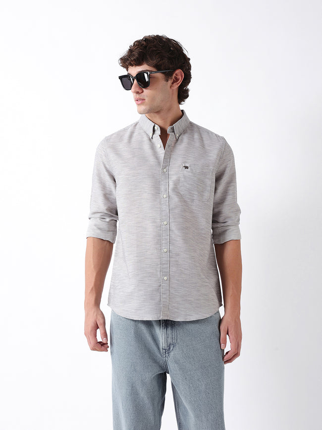 Men Grey Casual Shirt